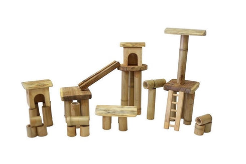 QTOYS - Bamboo Building Set With Houses